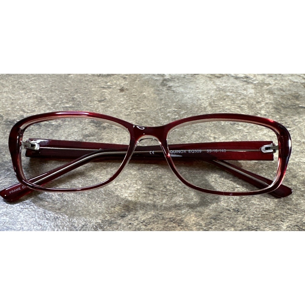 Equinox EQ309 Burgundy Red Full Rim Eyeglasses Frames ONLY 55-16-140-34mm